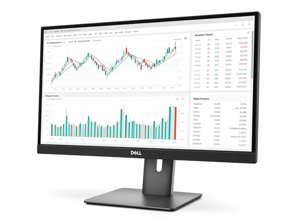 Dell 27-inch monitor displaying trading software