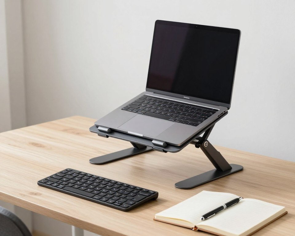 Adjustable laptop stand for a home office