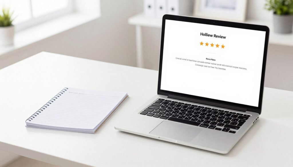 Creator writing an affiliate product review for a blog
