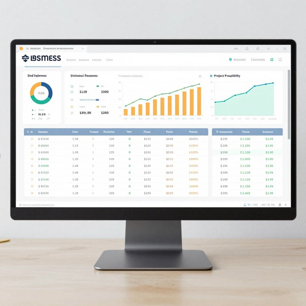 Financial dashboard showing business metrics and income tracking