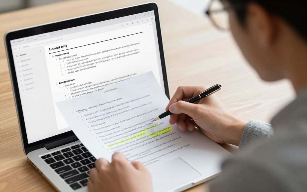Human editor fact checking AI generated blog content