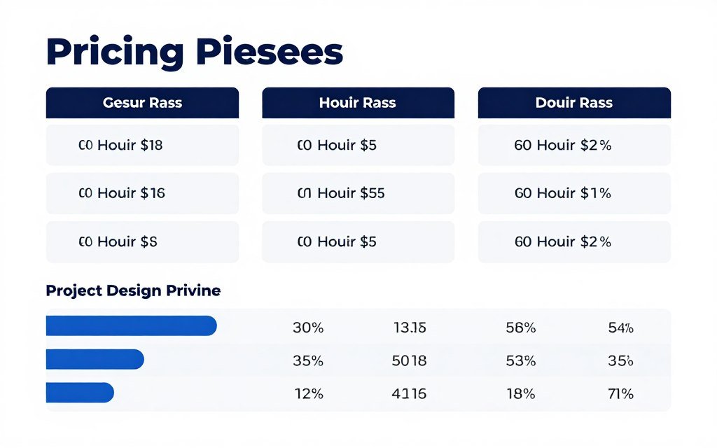 Pricing strategy chart showing different service packages and rates