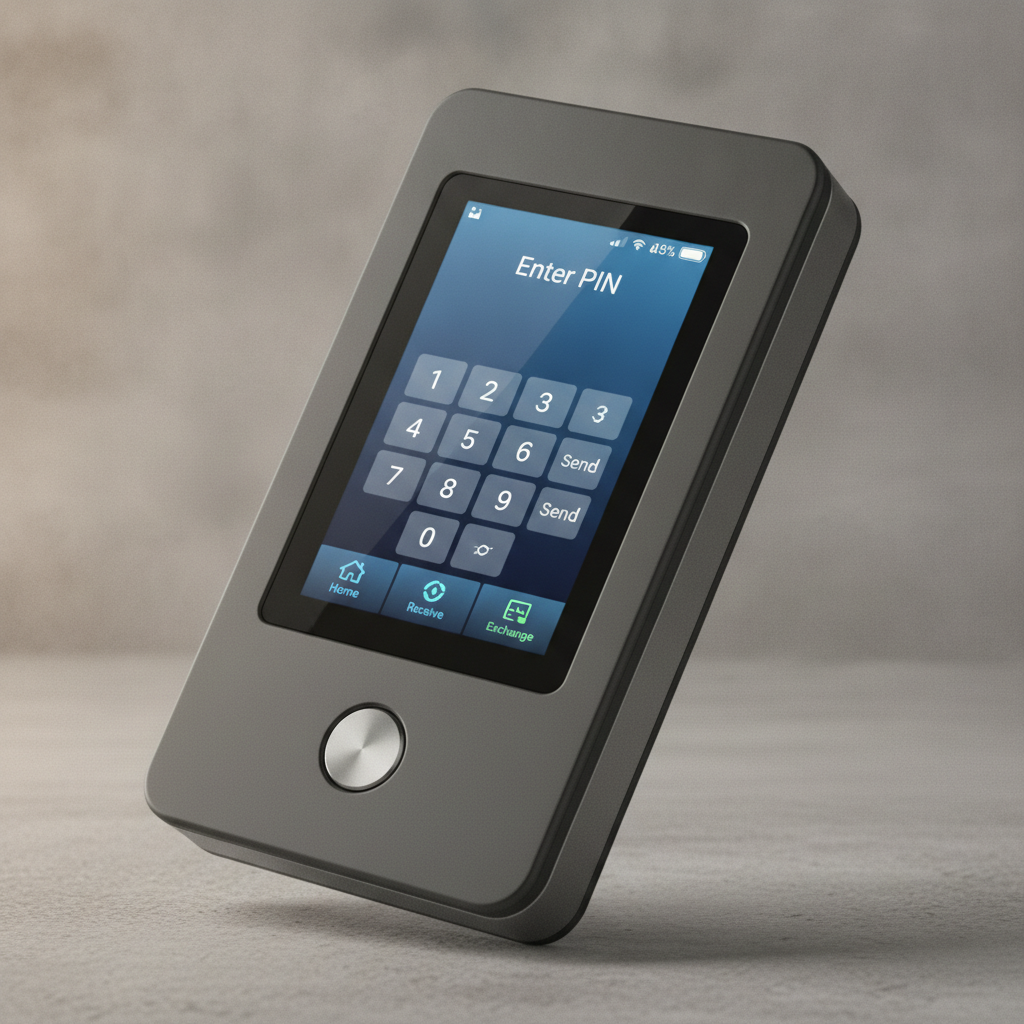 Trezor Model T touchscreen crypto wallet device