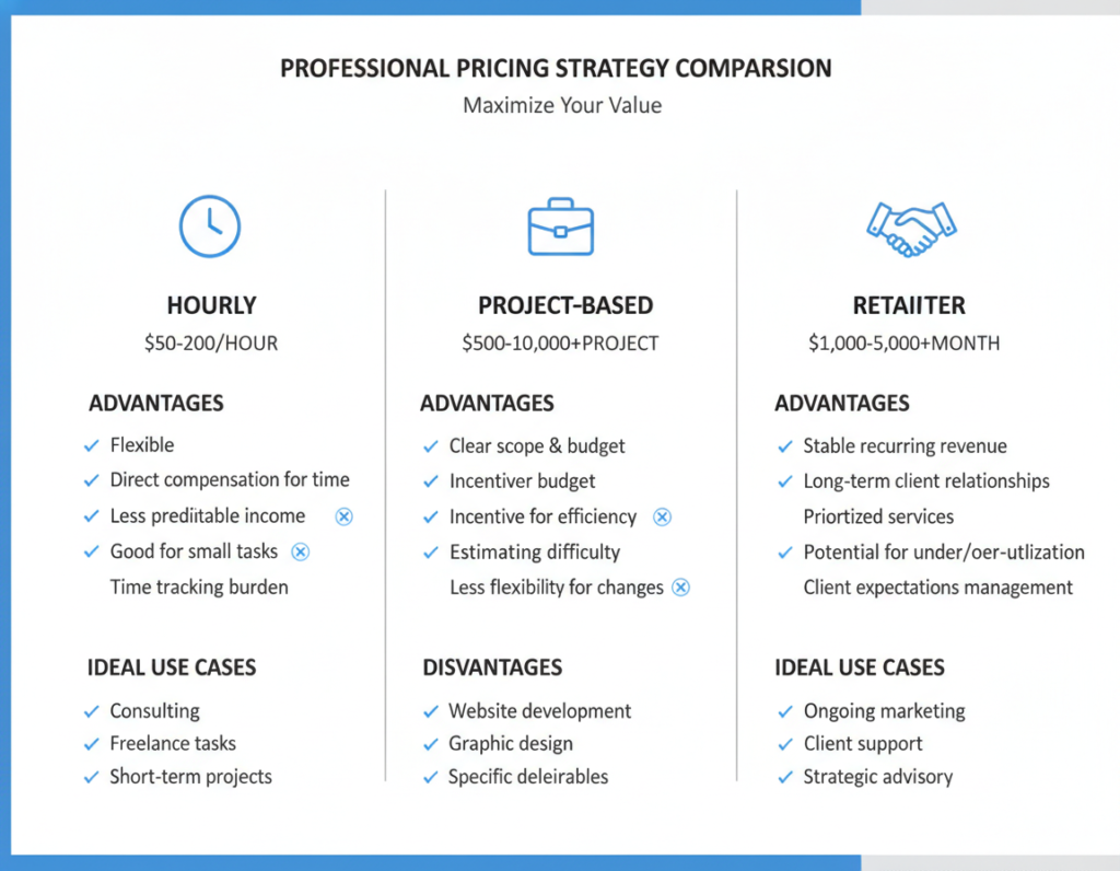 pricing comparison chart showing different pricing models for AI services with pros and cons