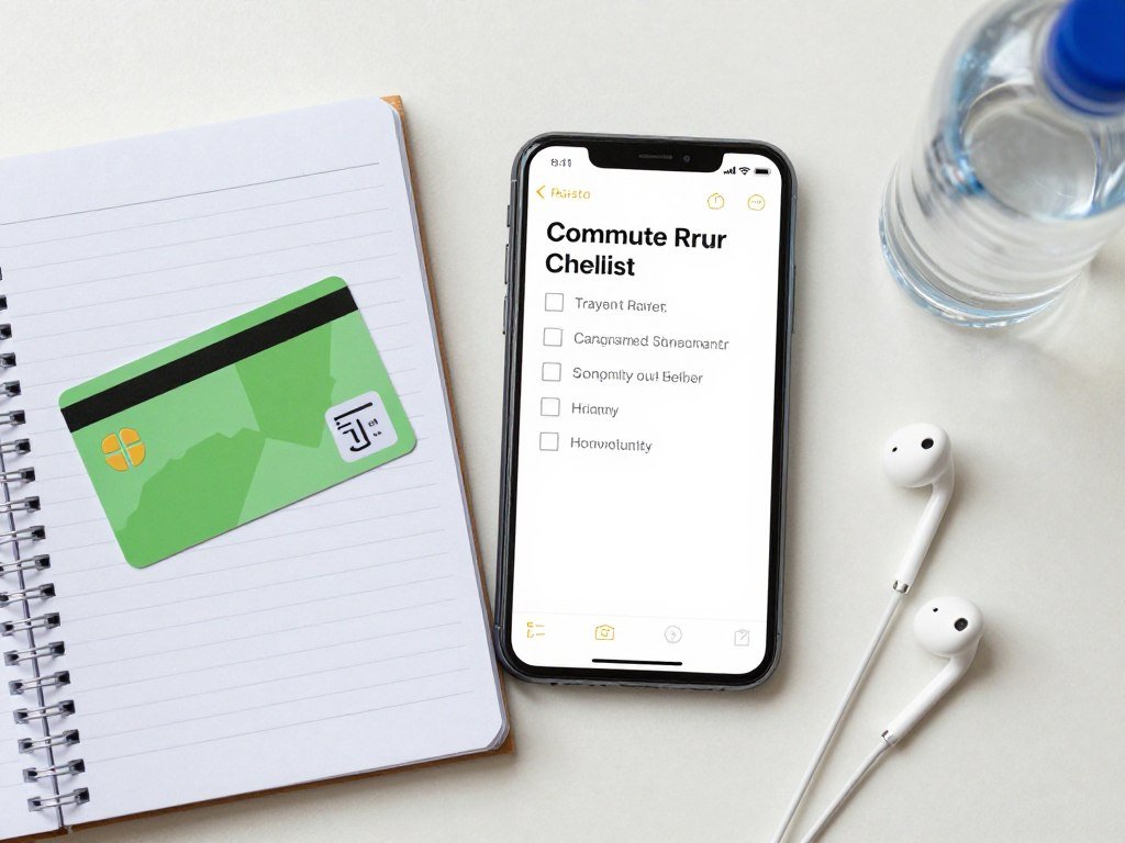 Mobile commute productivity routine checklist for a workday