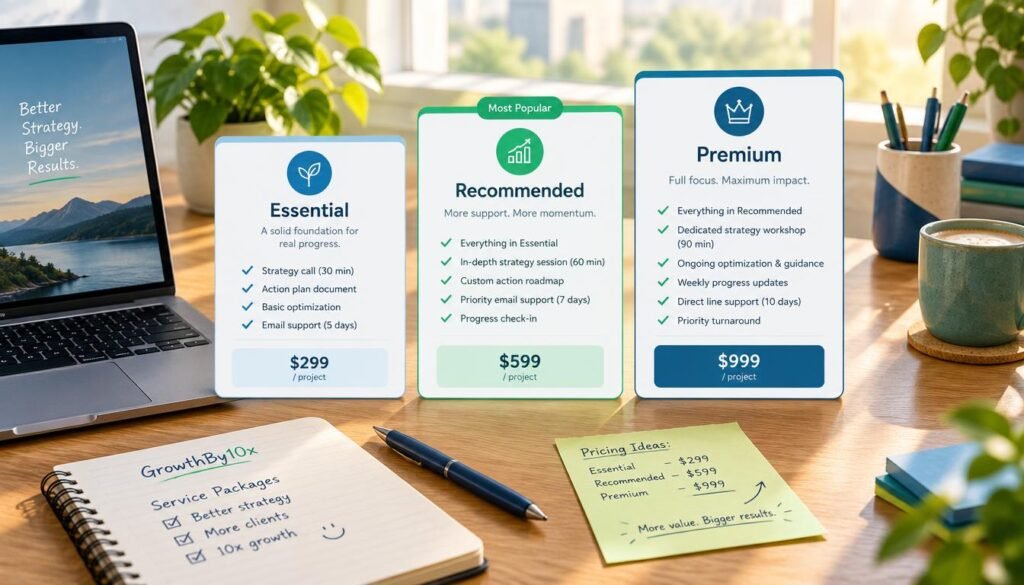 3-tier pricing model package choices for freelance writers and designers