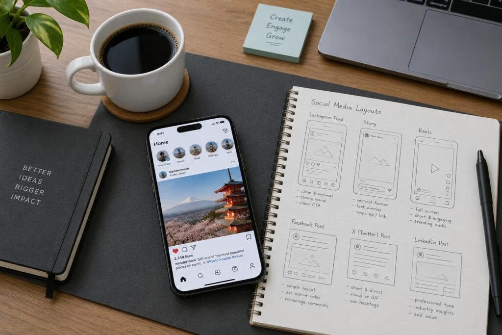 GrowthBy10x creator workspace with clean mobile layout planning sheets
